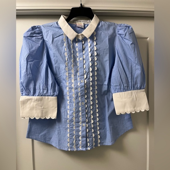 Gretchen Scott RICK RACK ROCK BLOUSE-NWT-size XL - Picture 4 of 7